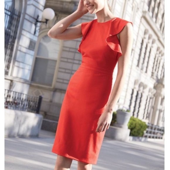 J. Crew Dresses & Skirts - J. Crew | Ruffle Sleeve Dress in Red